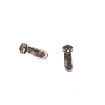 Vintage Zuni sterling silver turquoise/mother of pearl/jet inlay earrings