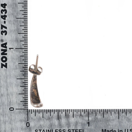 Vintage Zuni sterling silver turquoise/mother of pearl/jet inlay earrings