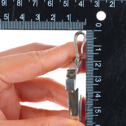 Jack & Mary Tom Navajo sterling silver stamped bear pendant