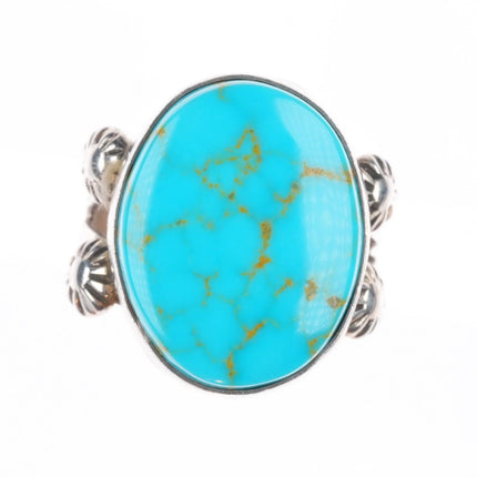 sz8 Ruth Ann Begay Navajo sterling silver ring with nice turquoise