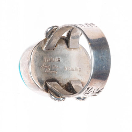 sz8 Ruth Ann Begay Navajo sterling silver ring with nice turquoise