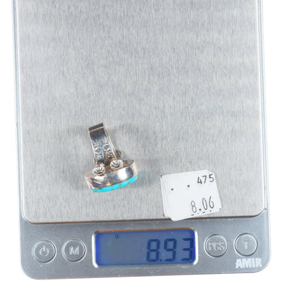 sz8 Ruth Ann Begay Navajo sterling silver ring with nice turquoise