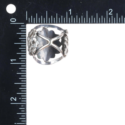 sz7 vintage Navajo 7 stone turquoise star ring sterling silver