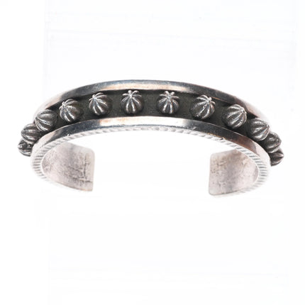 7.5" Ernest Rangel Navajo  sterling silver spiked/studded cuff bracelet