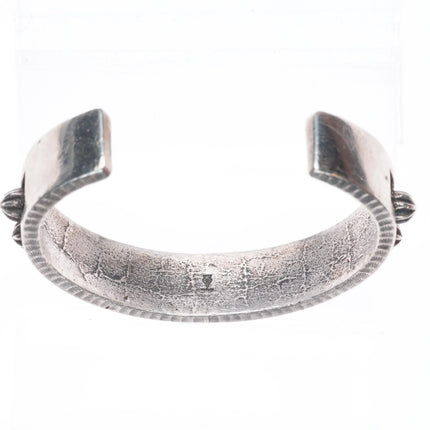 7.5" Ernest Rangel Navajo  sterling silver spiked/studded cuff bracelet
