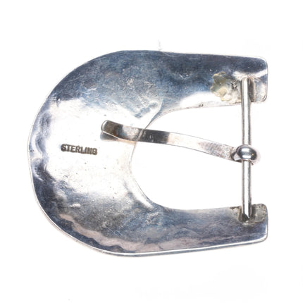 Vintage Navajo southwestern sterling silver ranger belt buckle set 3/4"