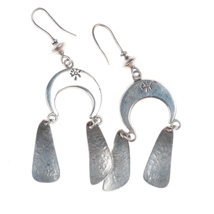 Phil Loretto (Cochiti/Jemez) sugilite, turquoise, coral intricate  earrings