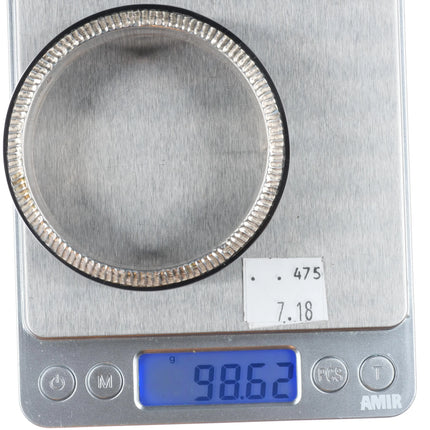 7.5" Alvin Yellowhorse Navajo sterling silver multi-stone inlay bangle bracelet