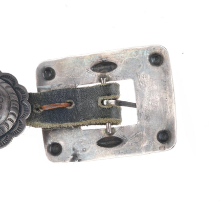 39" 40's-50's Vintage Navajo hand stamped sterling silver concho belt