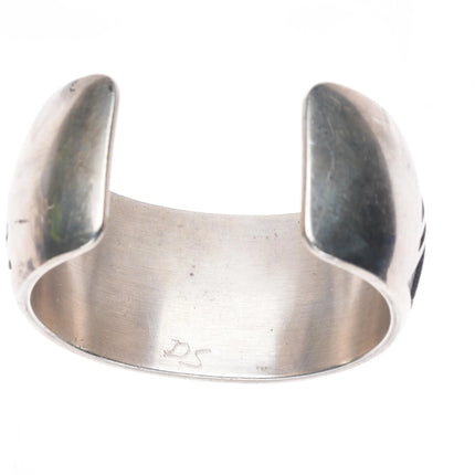 6.3" DS Native American Overlay cuff bracelet Navajo/Hopi sterling silver