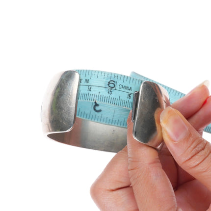 6.3" DS Native American Overlay cuff bracelet Navajo/Hopi sterling silver