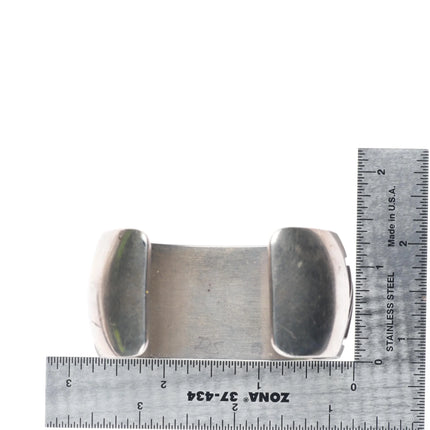 6.3" DS Native American Overlay cuff bracelet Navajo/Hopi sterling silver