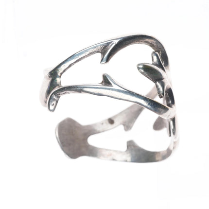 6.2" Vintage Navajo sandcast sterling silver cuff bracelet