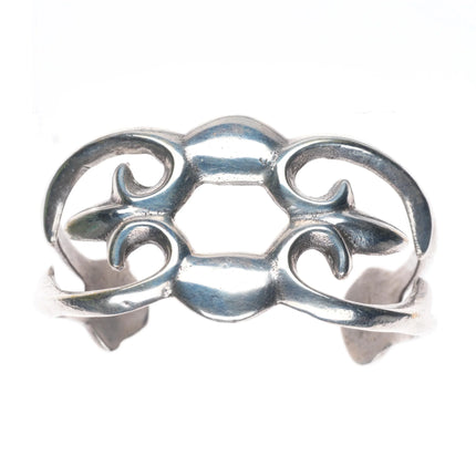 6.2" Vintage Navajo sandcast sterling silver cuff bracelet