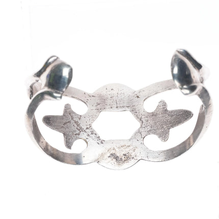 6.2" Vintage Navajo sandcast sterling silver cuff bracelet