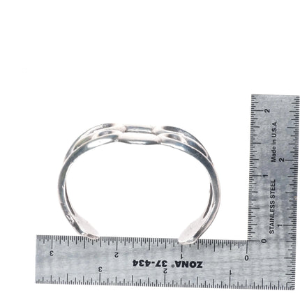 6.2" Vintage Navajo sandcast sterling silver cuff bracelet