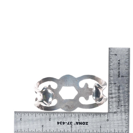 6.2" Vintage Navajo sandcast sterling silver cuff bracelet