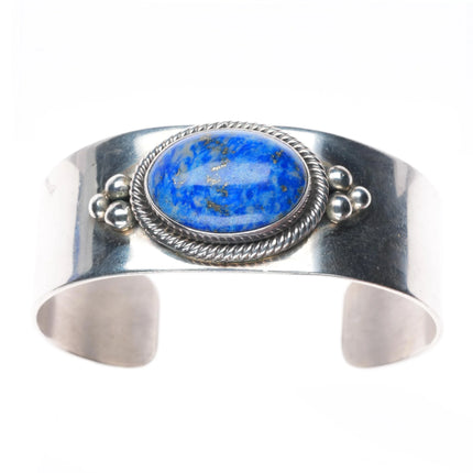 7" Vintage J.W. Toadlena Navajo sterling silver lapis lazuli cuff bracelet