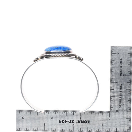 7" Vintage J.W. Toadlena Navajo sterling silver lapis lazuli cuff bracelet