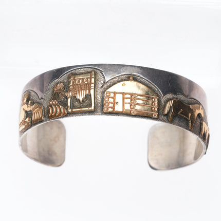 6.5" Jacob Kahe Navajo Cuff bracelet size 7.5 ring sterling silver storyteller