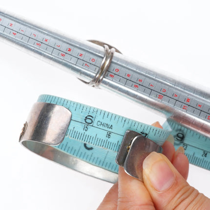 6.5" Jacob Kahe Navajo Cuff bracelet size 7.5 ring sterling silver storyteller