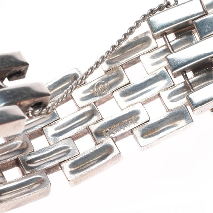 7" 1940's Mexican modernist sterling silver link bracelet CA