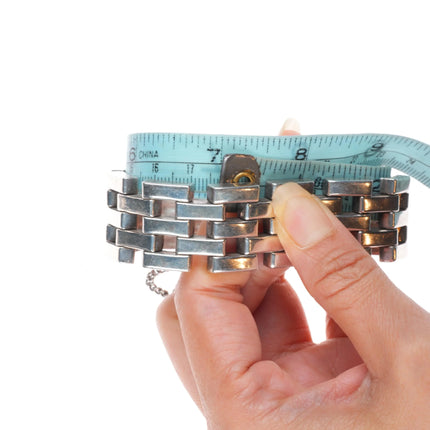 7" 1940's Mexican modernist sterling silver link bracelet CA