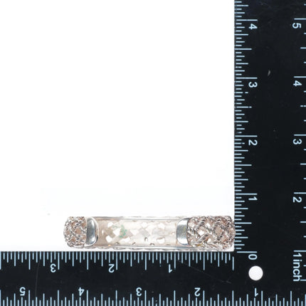 6.5" Retro Bill Blass sterling silver/18k gold cuff bracelet/earrings set