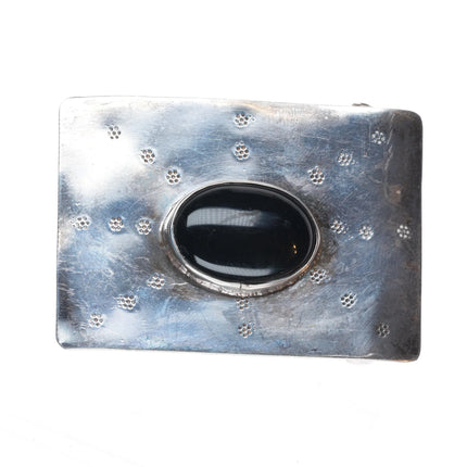 JLG southwestern sterling silver onyx belt buckle