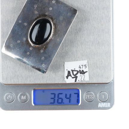 JLG southwestern sterling silver onyx belt buckle