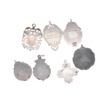 Antique British/French/Texas sports medals collection - charm necklace/bracelet