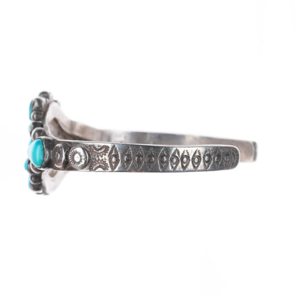 6.3" c1930's Navajo  sterling silver cluster cuff bracelet w/intricate stampings