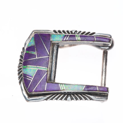3/4" Jason Begaye Navajo sterling silver sugilite, opal ranger belt buckle set