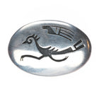 c1960's Walter Polelonema Hopi Overlay Vintage sterling silver roadrunner pin