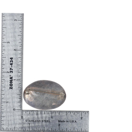 c1960's Walter Polelonema Hopi Overlay Vintage sterling silver roadrunner pin