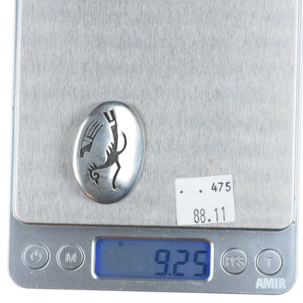 c1960's Walter Polelonema Hopi Overlay Vintage sterling silver roadrunner pin