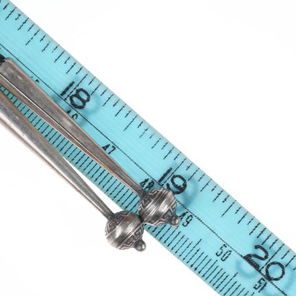 Vintage Joe Paul Navajo sterling silver concho style bolo tie w/turquoise