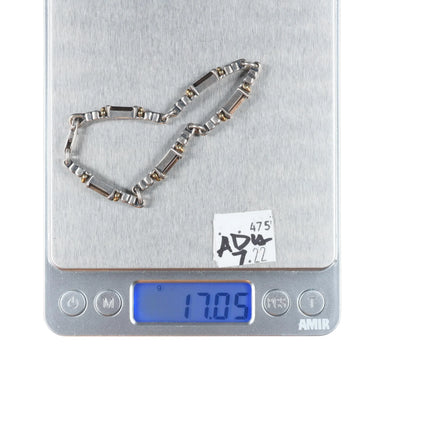 6.6" Lagos Caviar 18k gold/Sterling smoky quartz link bracelet