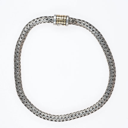 8" John Hardy sterling silver 18k gold two-tone wheat chain bracelet