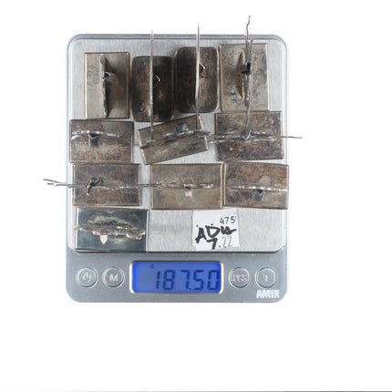 c1940 Maciel Mexican sterling silver Place holder set Cacti/Aztec calendar, etc