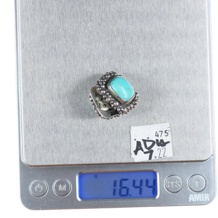 Dian Malouf southwestern modernist Sterling silver turquoise clip-on earrings