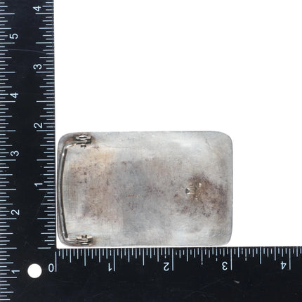 Joe Josytewa Hopi Overlay eagle belt buckle sterling silver vintage