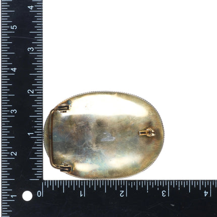 Jerry Johnson Navajo Gold filled sterling silver belt buckle Vintage