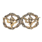 Antique William Kerr American gilt sterling silver cherubs 2 pc belt buckle set