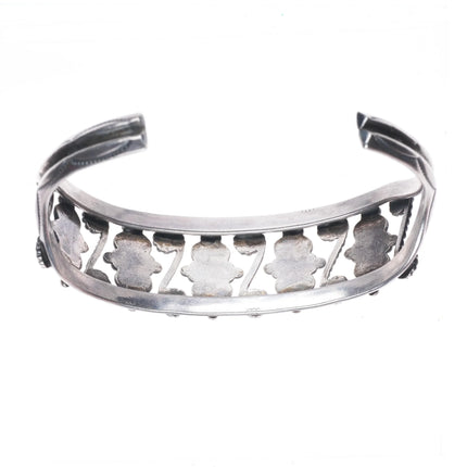 6.75" Vintage Navajo sterling silver fancy twisted wire carinated cuff bracelet