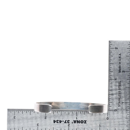 6.1" Hopi Overlay slim stacker cuff bracelet sterling silver