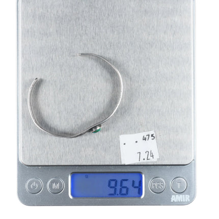 6" 1930's Navajo slim deep stamped ingot silver turquoise cuff bracelet sterling