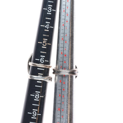 sz2.5-8 Navajo/Zuni/Southwestern sterling silver turquoise/onyx/shell rings lot