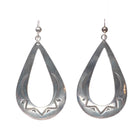 Ike Wilson (1900-1942) Navajo large sterling silver dangly hand stamped earrings