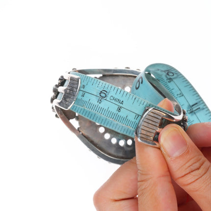 6.75" 50's-60's HTM Zuni Sterling silver turquoise cluster cuff bracelet